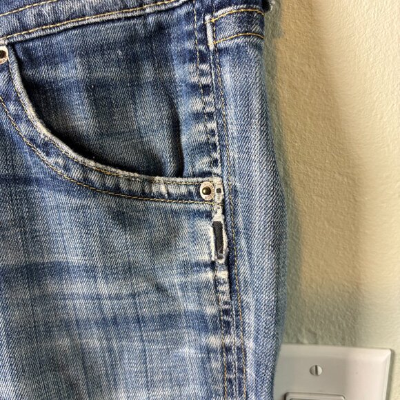 Hudson Bootcut Jeans Women’s 29 Blue Medium Wash Damaged Hem USA Made READ - Picture 9 of 12